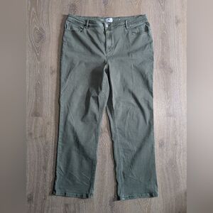 Penningtons DC‎ Jeans Women's 18 Olive Green Relaxed Straight Leg Pants